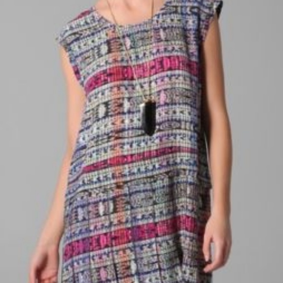 Aiko Silk Pruitt Ikat Tunic Sleeveless Dress - Picture 5 of 8